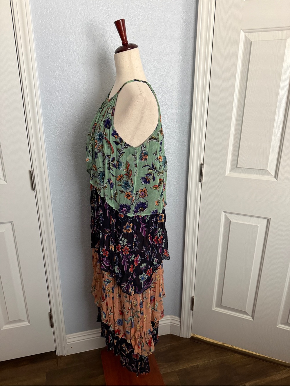 Ramy Brook Silk Blend Floral Tiered Midi Chrisley Dress Resort Garden Party S - Picture 3 of 13